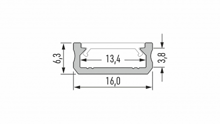 Profil LED LUMINES typ D RAL1923 mat. 1 m