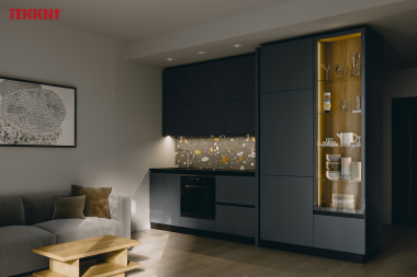 Zestaw TEKKNI TVED czarny, klosz mleczny 3 m