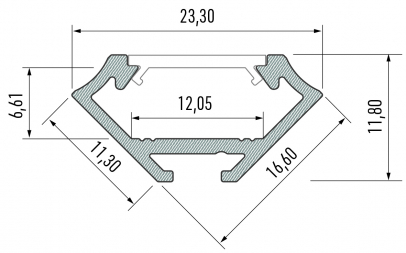 Profil LED LUMINES typ C srebrny anodowany 3 m