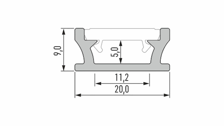 Profil LED LUMINES typ TERRA RAL1923 mat. 2,02 m