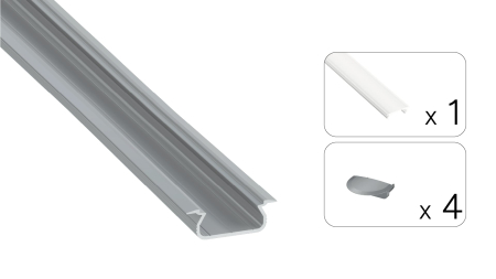 Zestaw TEKKNI SELDE srebrny, klosz mrożony  3 m