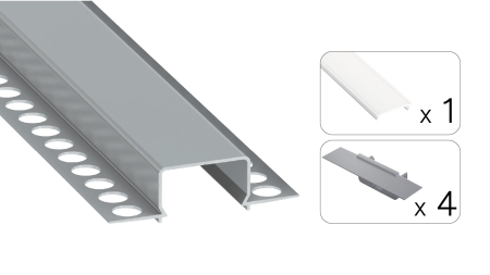 Zestaw TEKKNI HORST srebrny, klosz mrożony  3 m