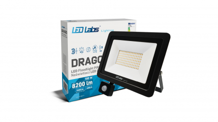 Naświetlacz LED DRAGO 100W NW IP44 SLIM PIR