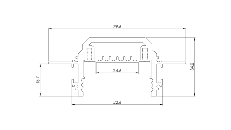 Profil LED LUMINES typ TECO srebrny anodowany 3 m