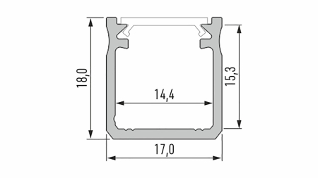 Profil LED LUMINES typ Y RAL 1923 mat. 1 m