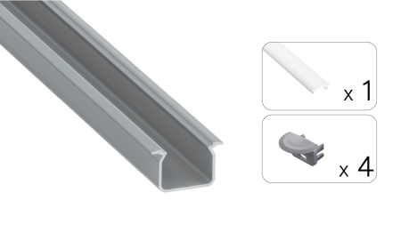 Zestaw TEKKNI UHRE srebrny, klosz mrożony  2,02 m