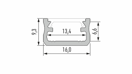 Profil LED LUMINES typ A RAL1923 mat. 3 m