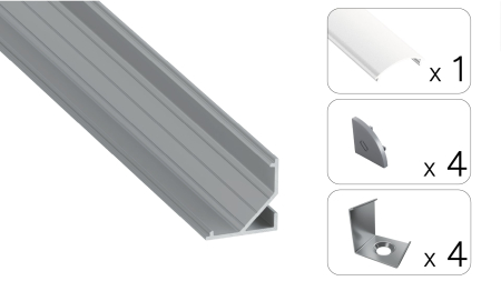 Zestaw TEKKNI ARRE srebrny, klosz mrożony  3 m