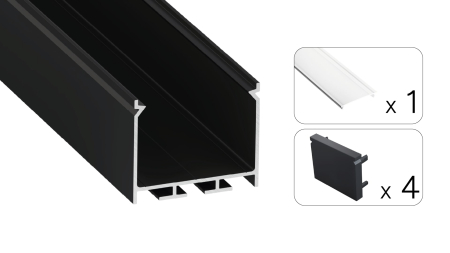 Zestaw TEKKNI NORS czarny, klosz transparentny 3 m