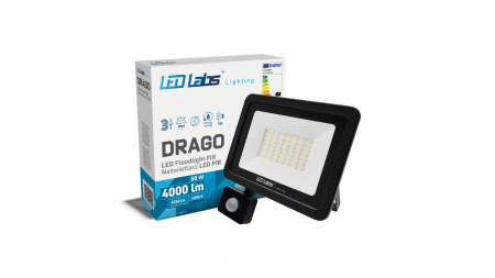 Naświetlacz LED DRAGO 50W NW IP44 SLIM PIR