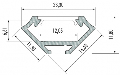 Profil LED LUMINES typ C RAL1923 mat. 3 m