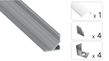Zestaw TEKKNI ARRE srebrny, klosz mrożony  2,02 m