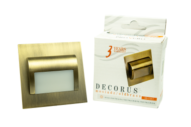 Oprawa schodowa LED 12V DECORUS Neutralna, Mosiądz