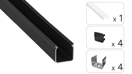 Zestaw TEKKNI HELSE czarny, klosz mrożony 3 m