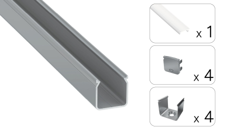 Zestaw TEKKNI HELSE srebrny, klosz mrożony  2,02 m