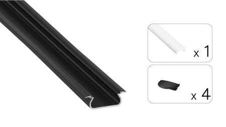 Zestaw TEKKNI SELDE czarny, klosz mrożony 3 m