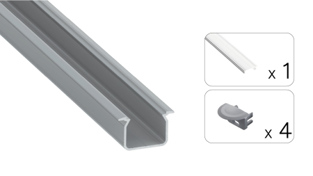 Zestaw TEKKNI UHRE srebrny, klosz transparentny 3 m