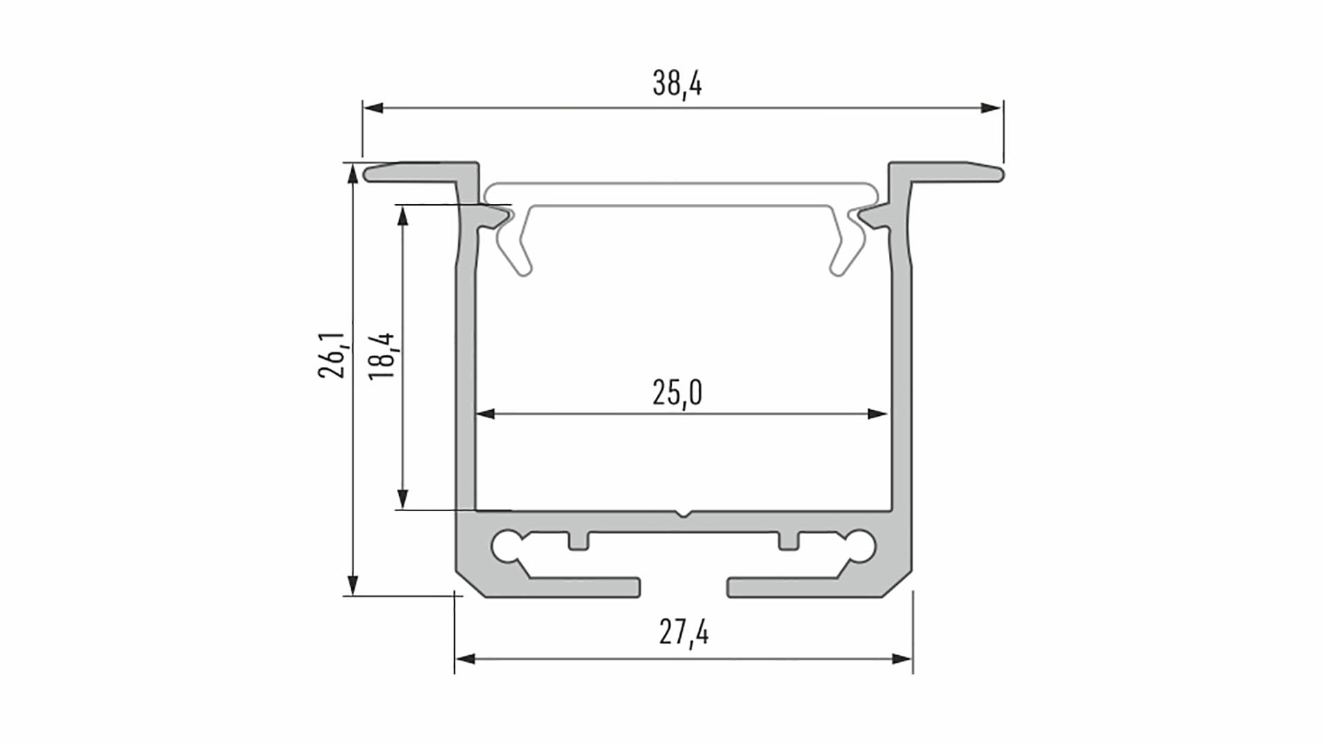 Profil LUMINES typ inDileda czarny lakierowany 3 m