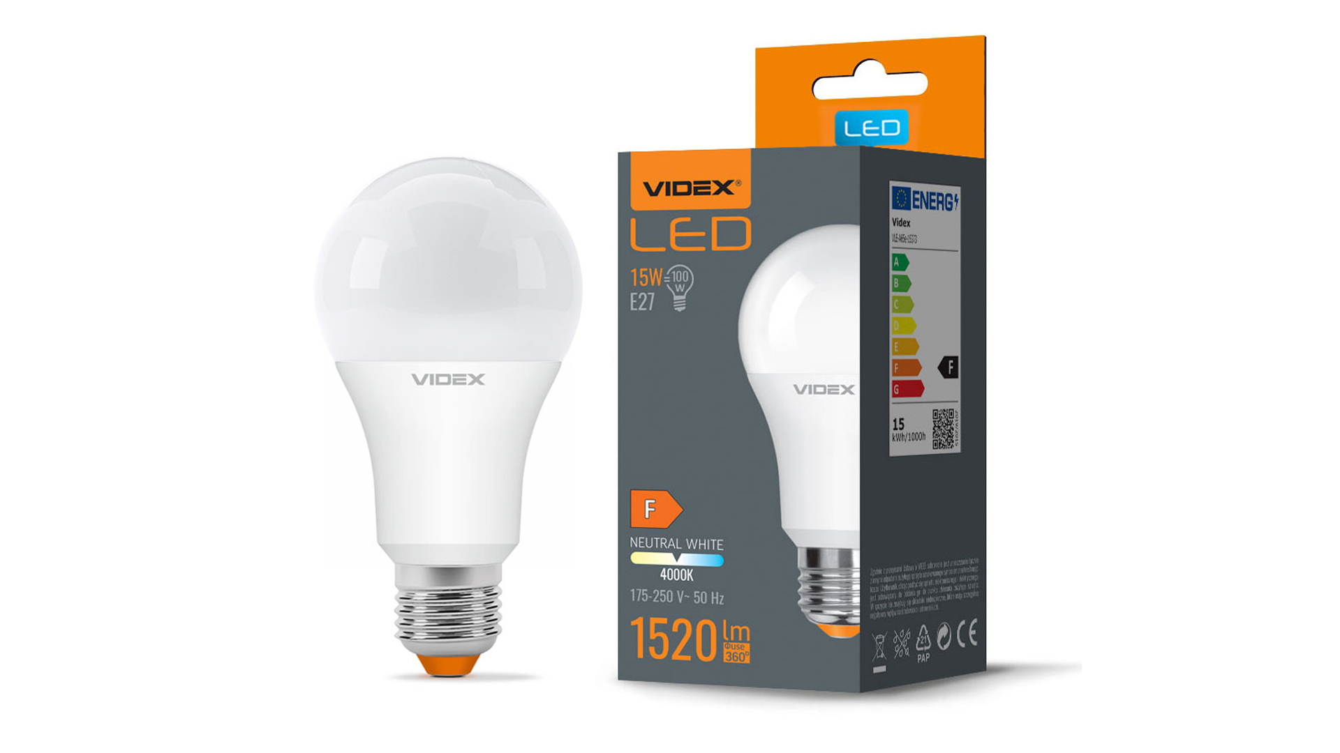 Źródło LED E27 15W A65 Neutralna