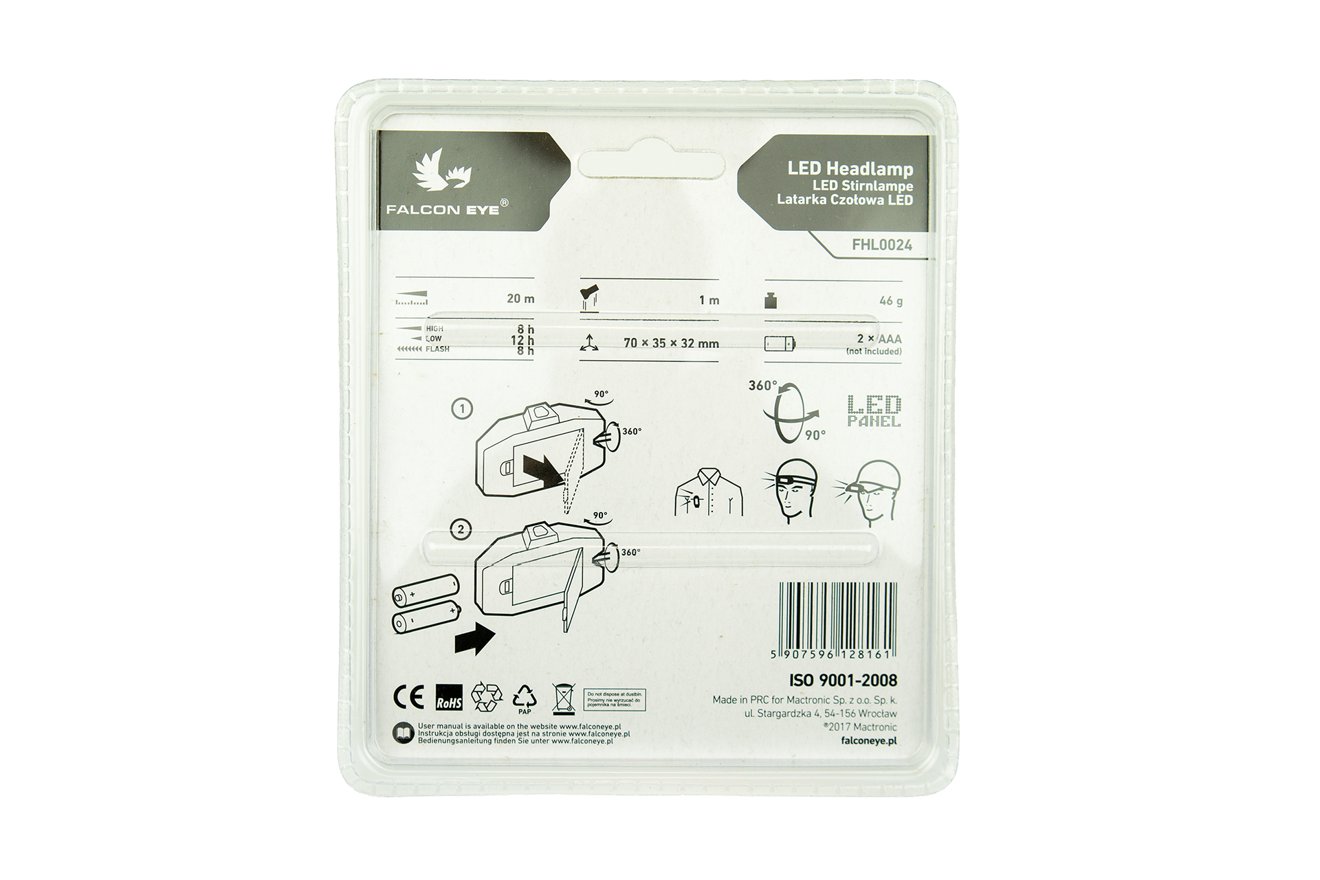 Latarka czołowa, Falcon Eye, Blaze 2.3, 70 lm