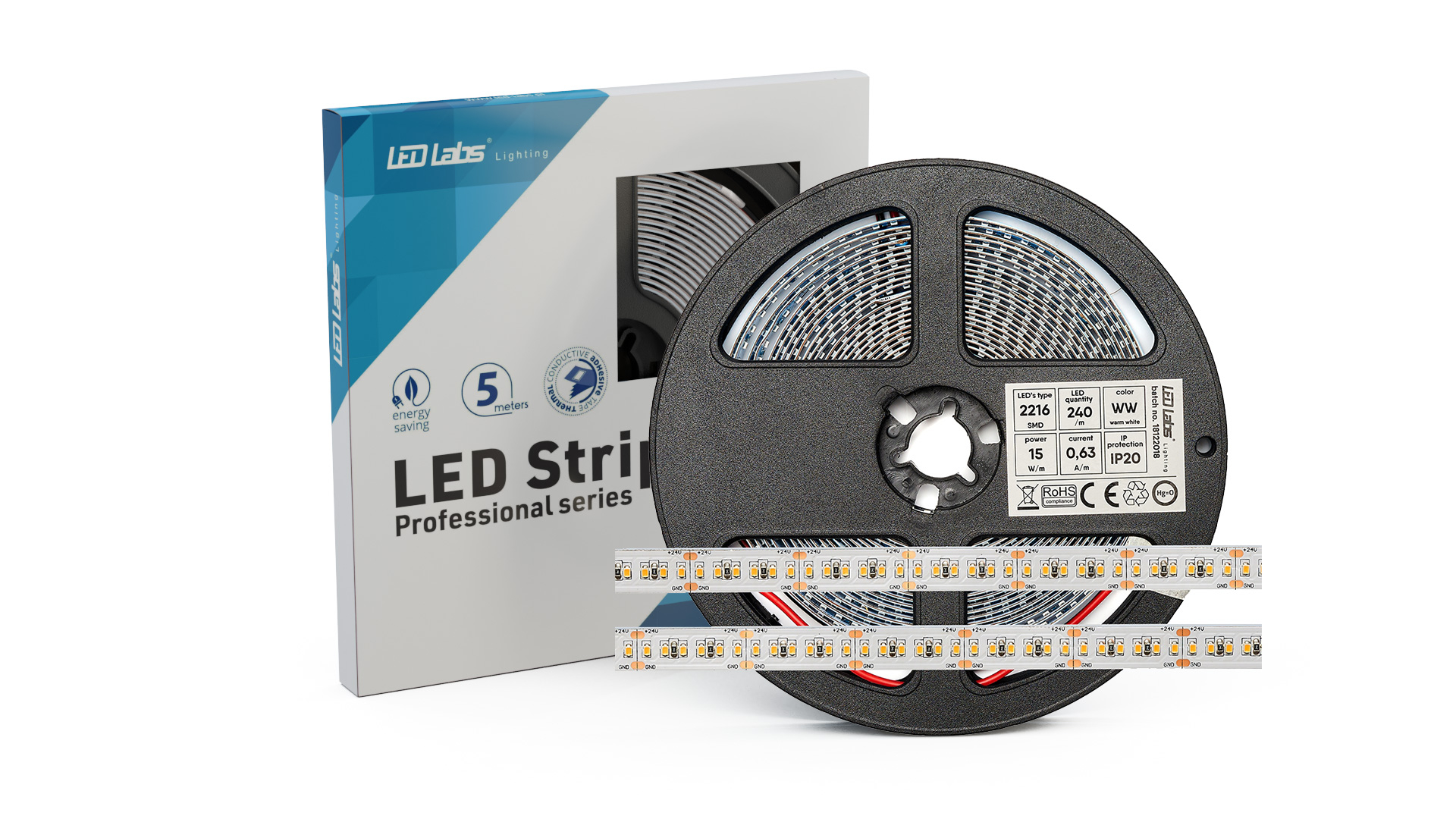 Taśma PROFI 24 V 1200 LED 2216 SMD 15 W 4000 K RA 90