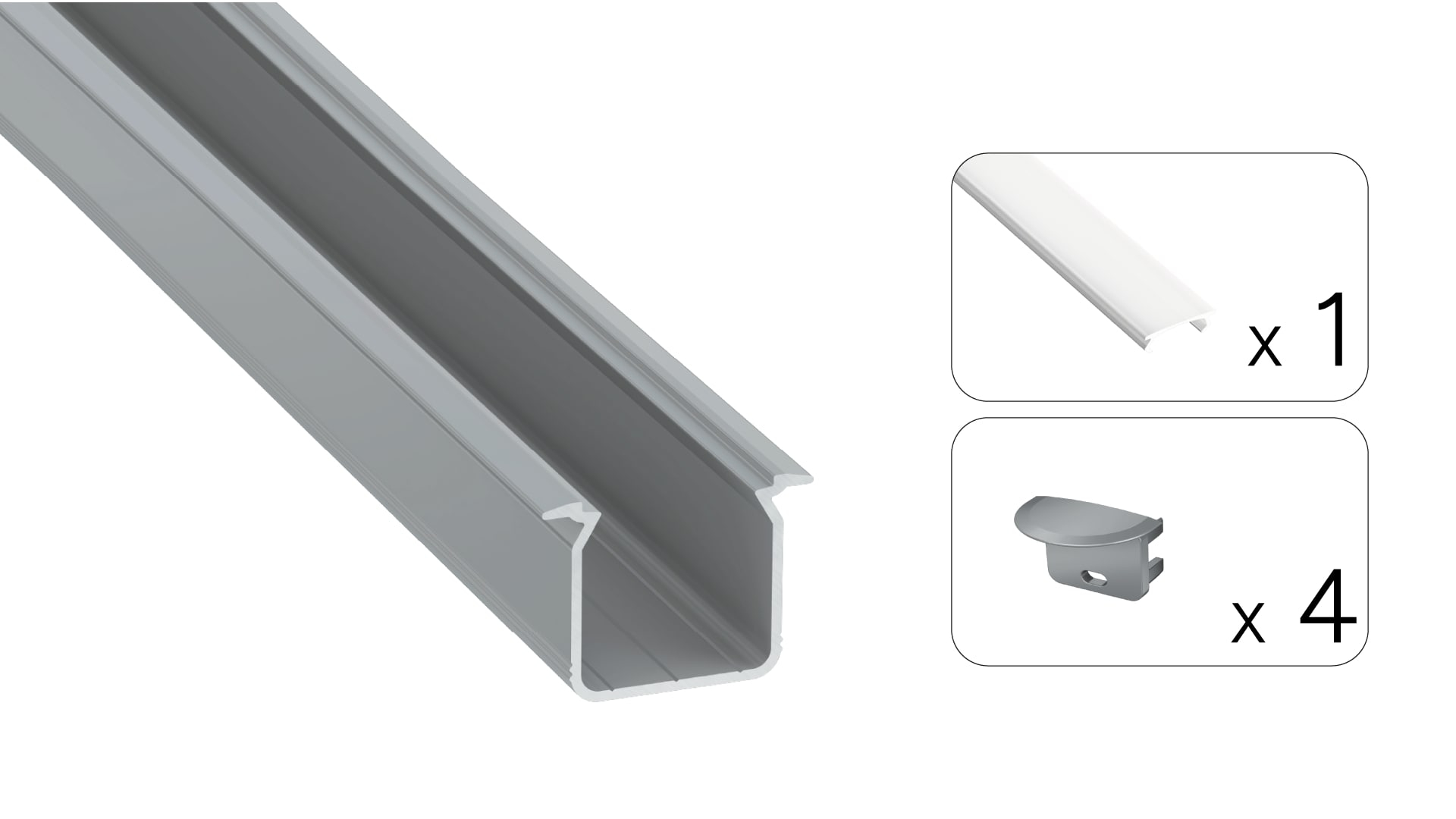 Zestaw TEKKNI SKAGEN srebrny, klosz mleczny 3 m 2.0