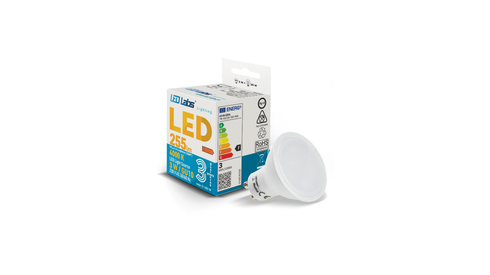 Źródło LED GU10 3W Neutralna