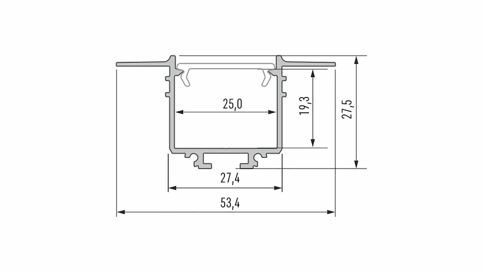 Profil LUMINES typ Subli czarny lakierowany 2,02 m