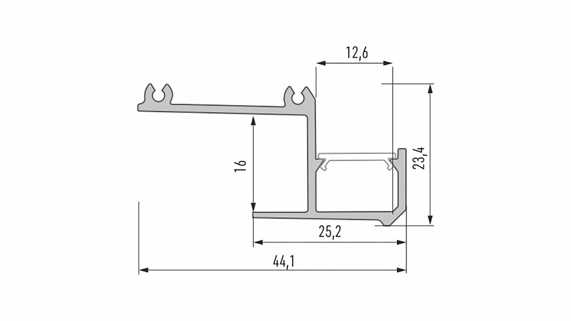 Profil LED LUMINES typ IPA16 biały lakierowany 2,02 m
