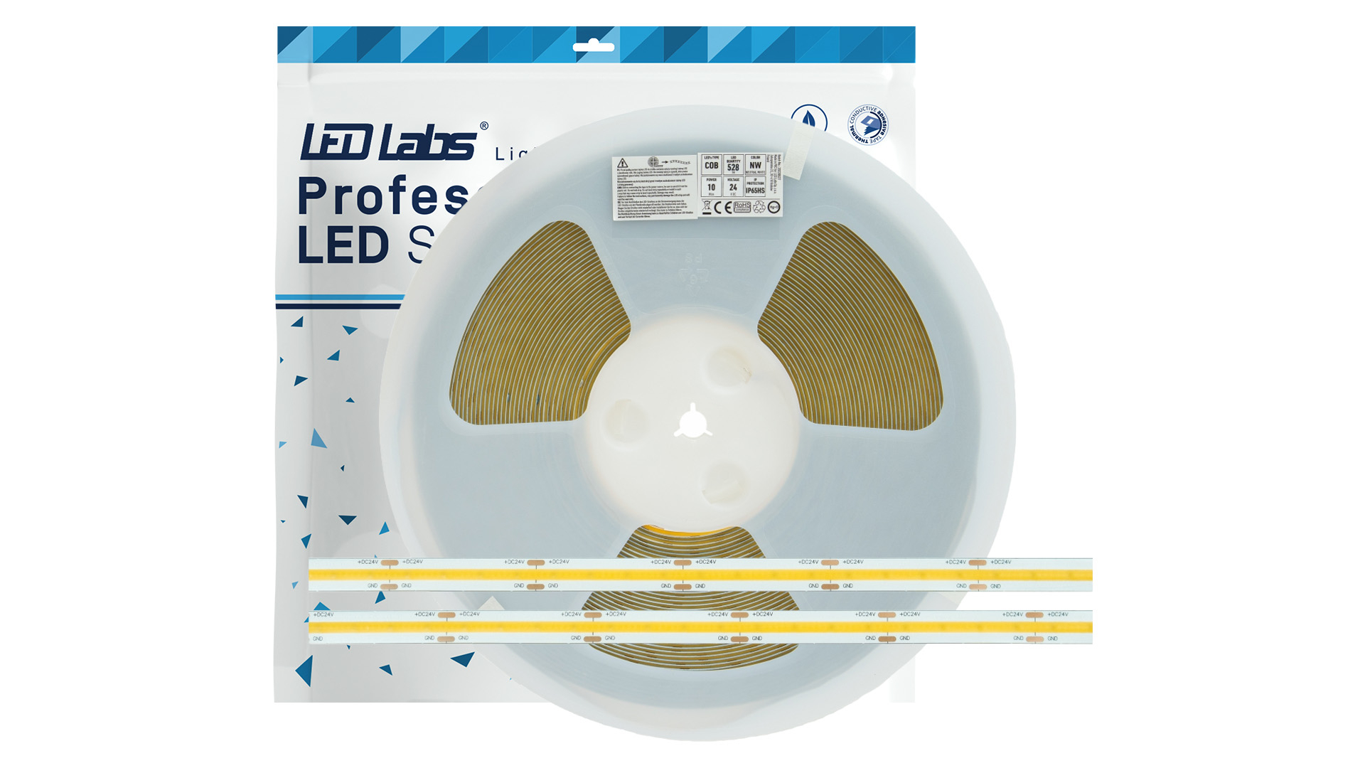 Taśma PROFI 24 V 2640 LED COB 10 W 2700 K RA 90 IP65HS - 20 m