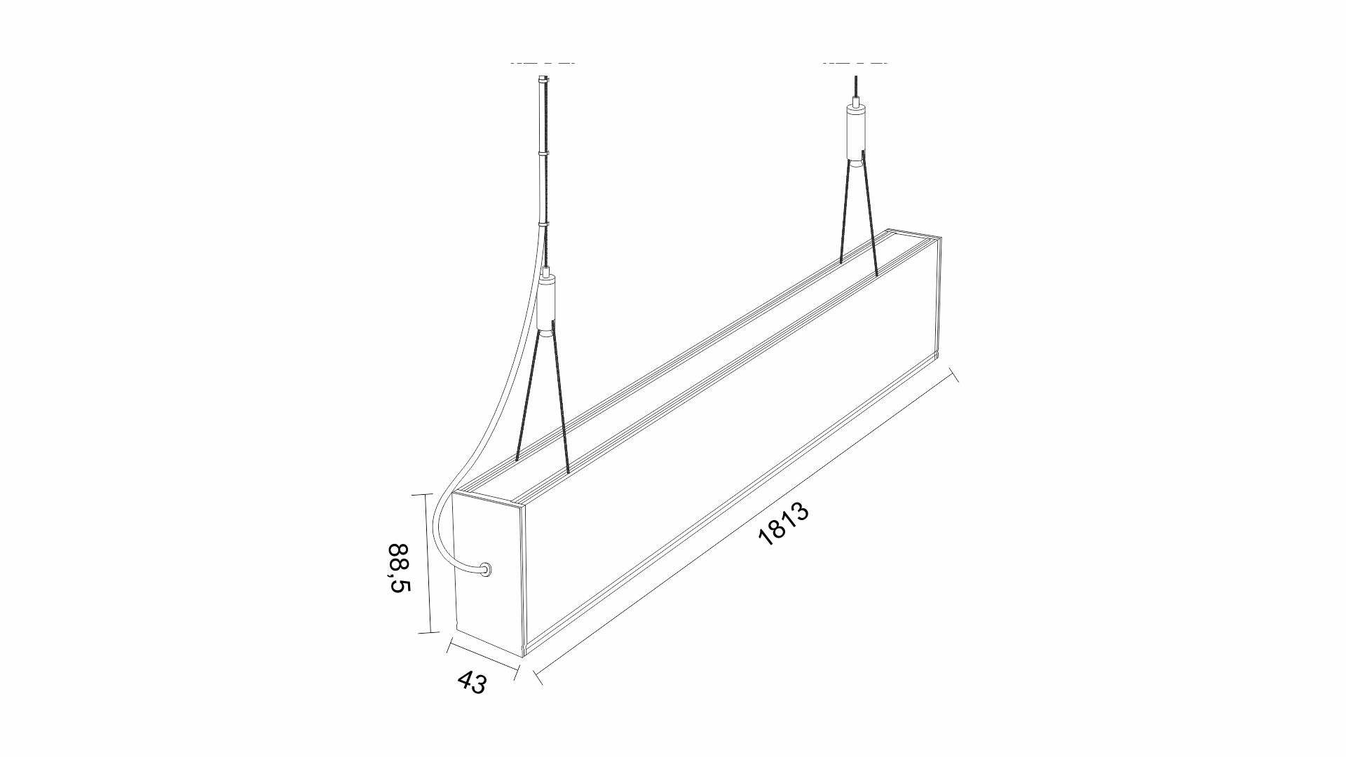 Oprawa LUMINES Dulio srebrna anod. 4000K 180cm