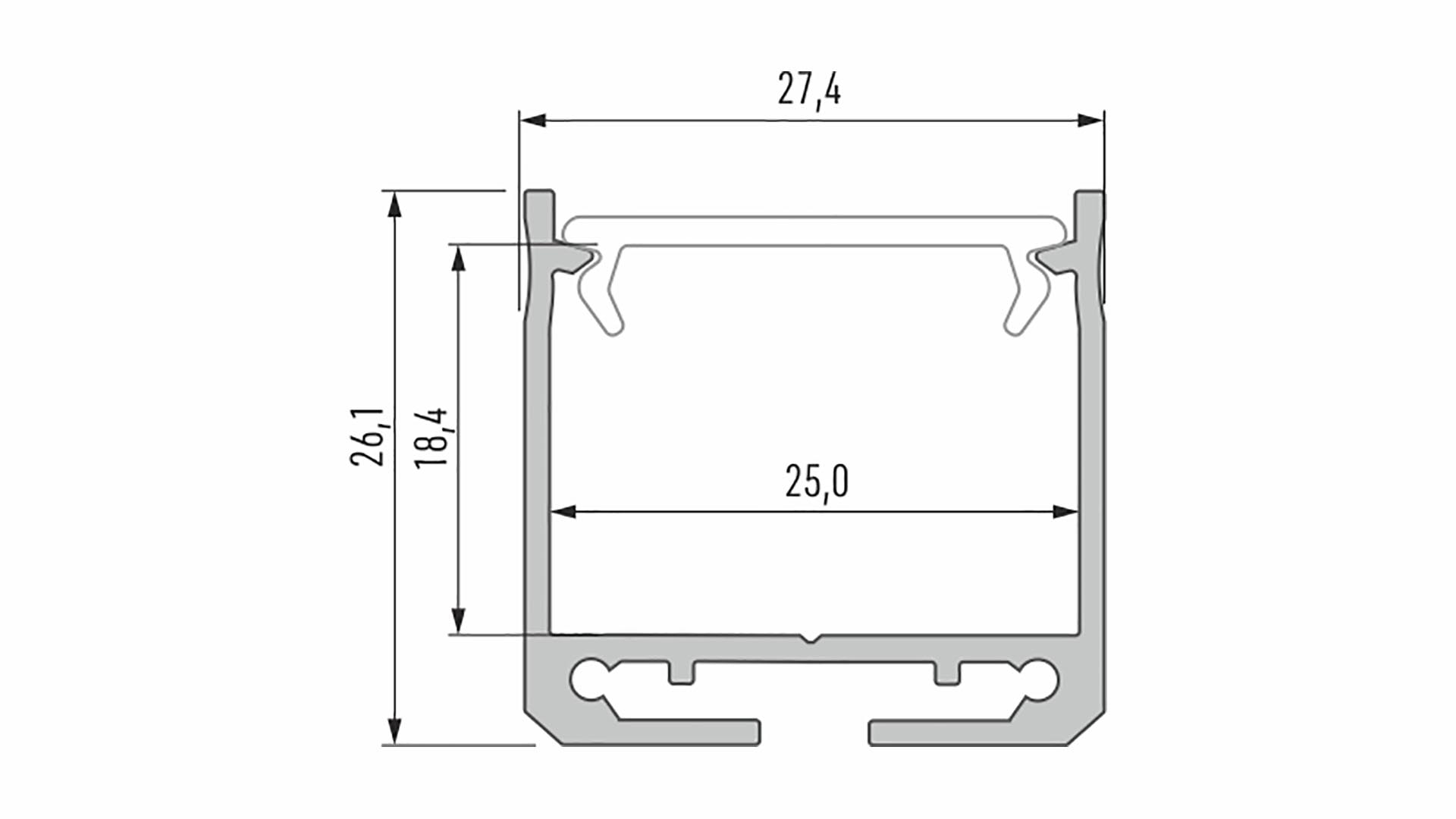 Profil LUMINES typ Dileda czarny lakierowany 2,02 m