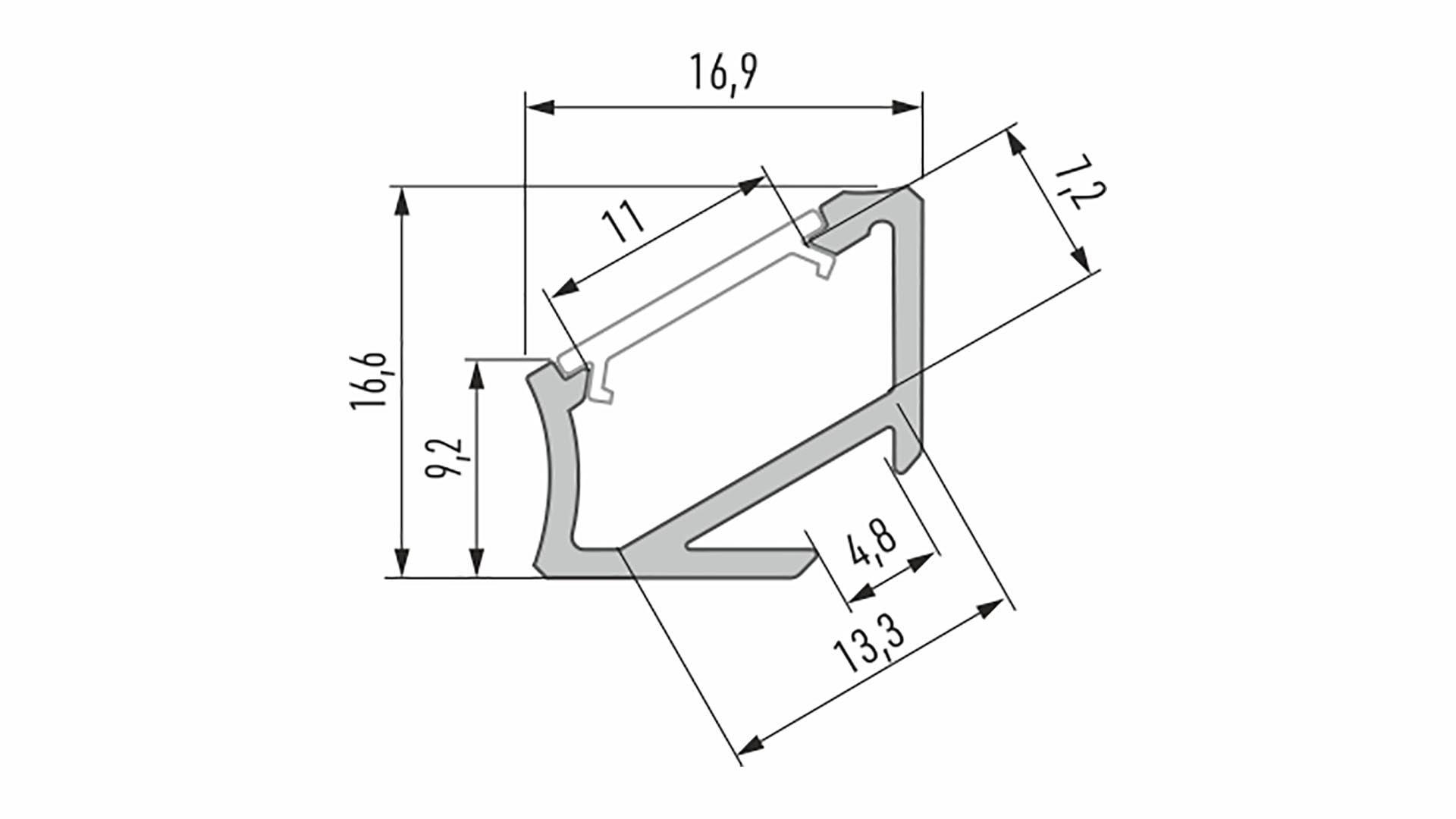Profil LED LUMINES typ H inox anodowany 2,02 m