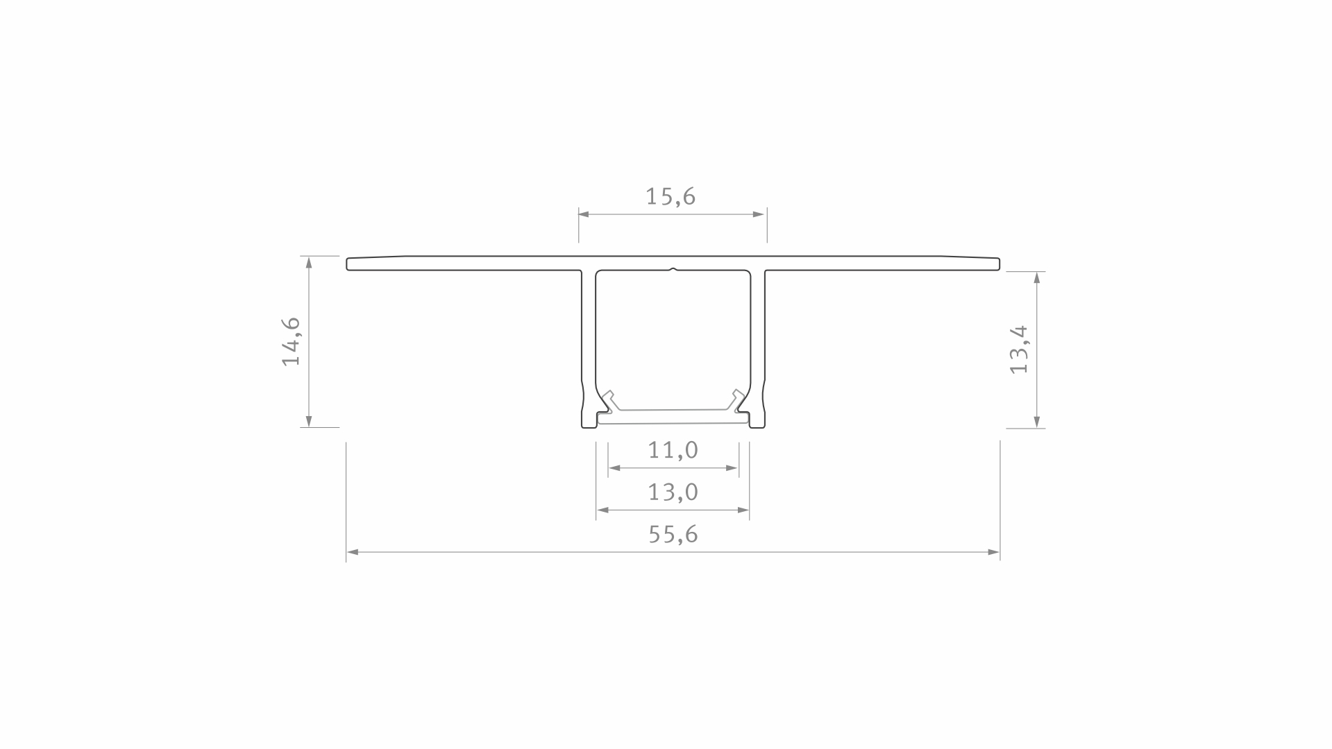 Profil LED LUMINES typ Falco surowy 2,02 m