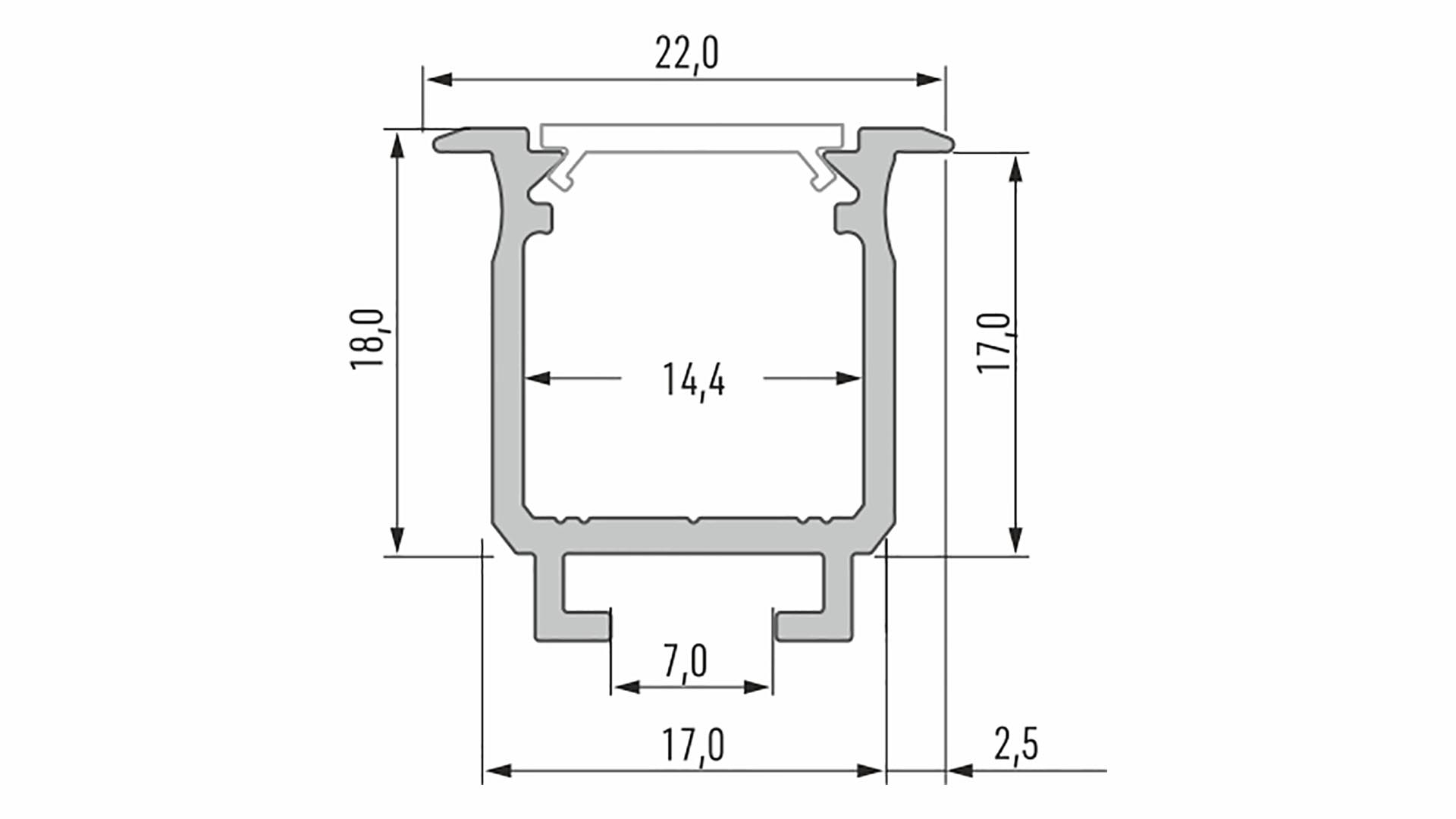 Profil LED LUMINES typ W srebrny anodowany 3 m