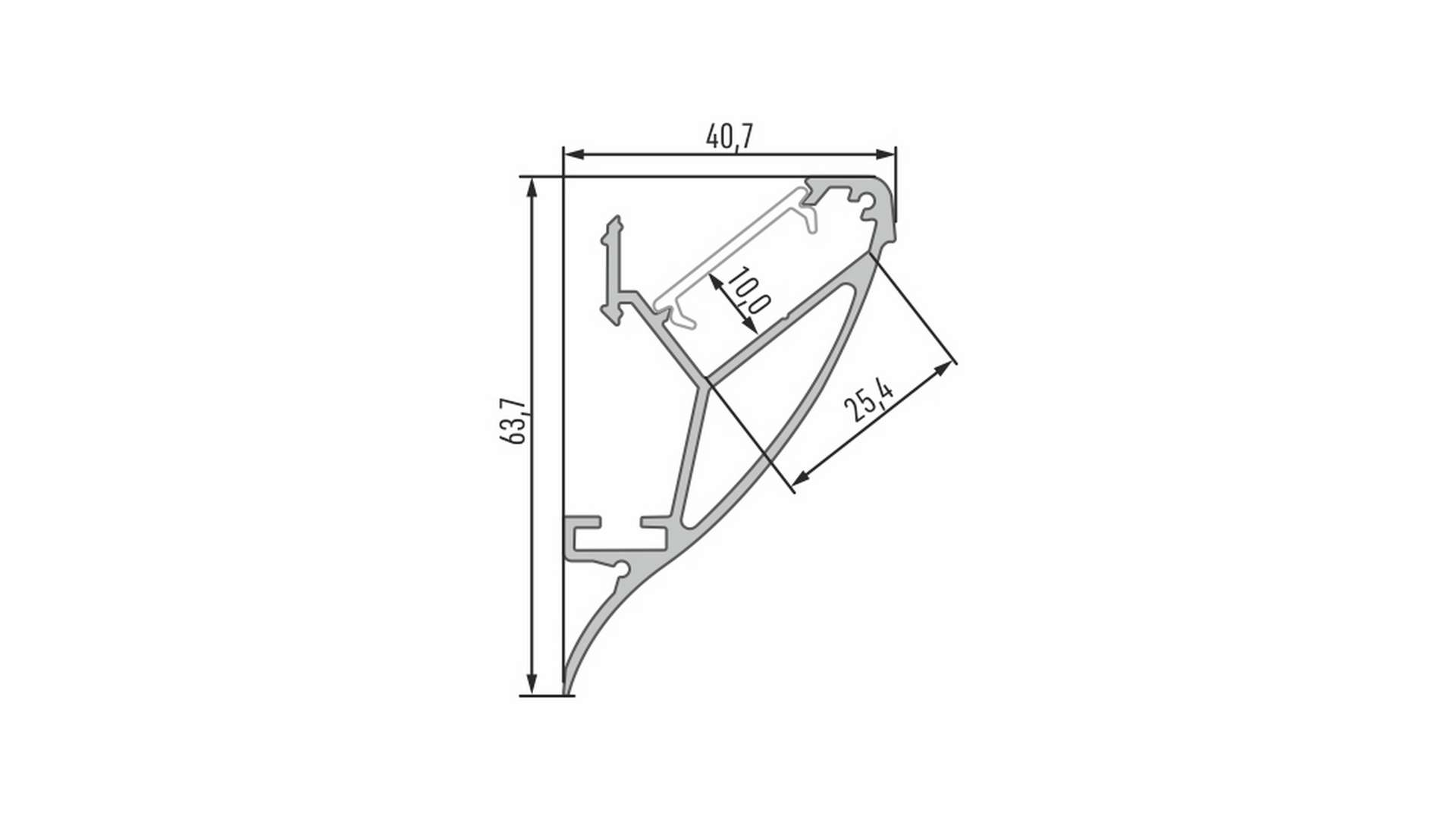 Profil LED LUMINES typ Conva srebrny anodowany 3 m