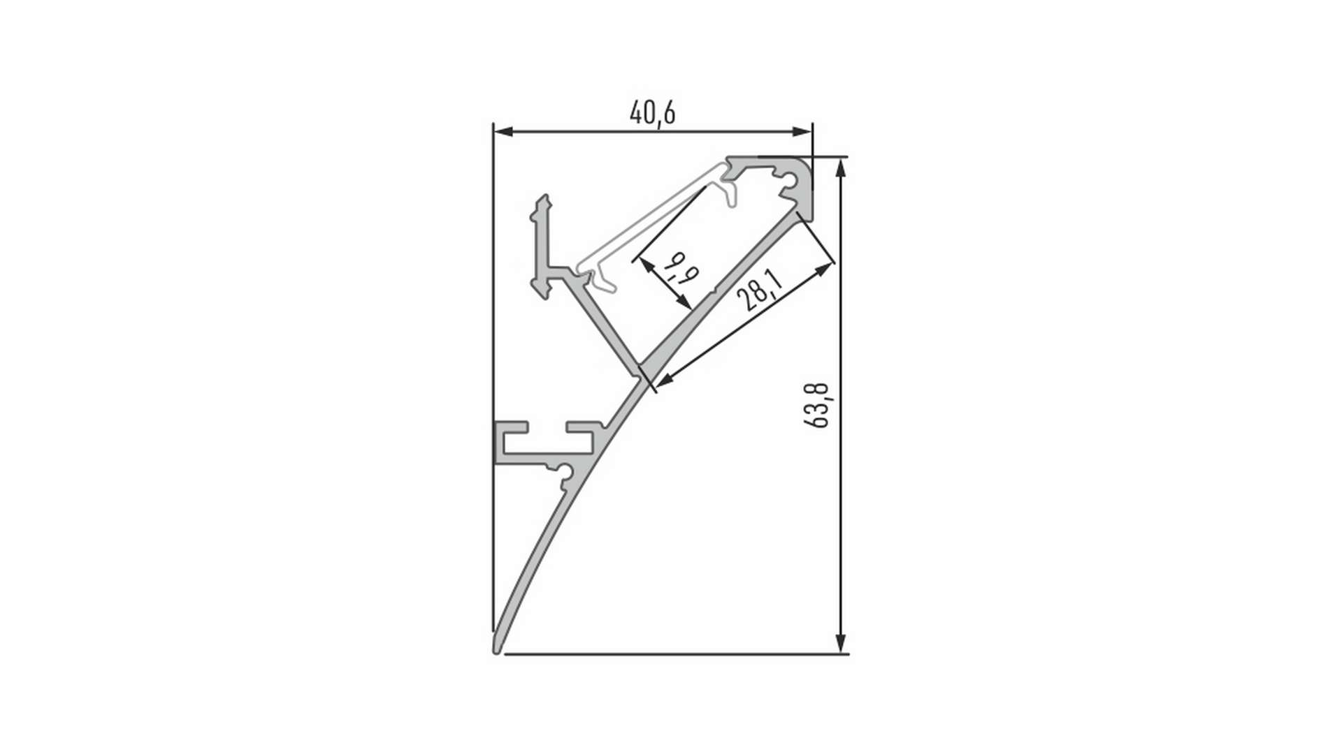 Profil LUMINES typ LOGI czarny lakierowany 2,02 m