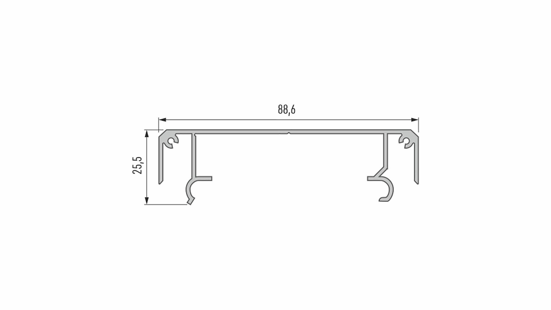 Profil LUMINES typ Largo M1 srebrny anod. 1 m