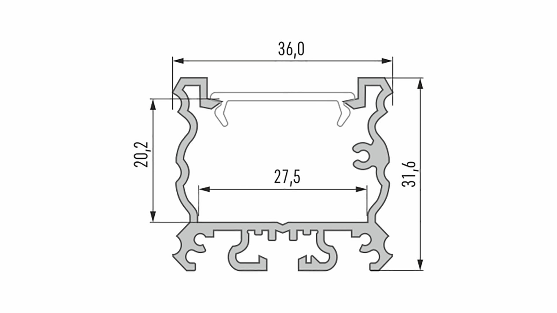 Profil LUMINES typ TALIA czarny lakierowany 2,02 m