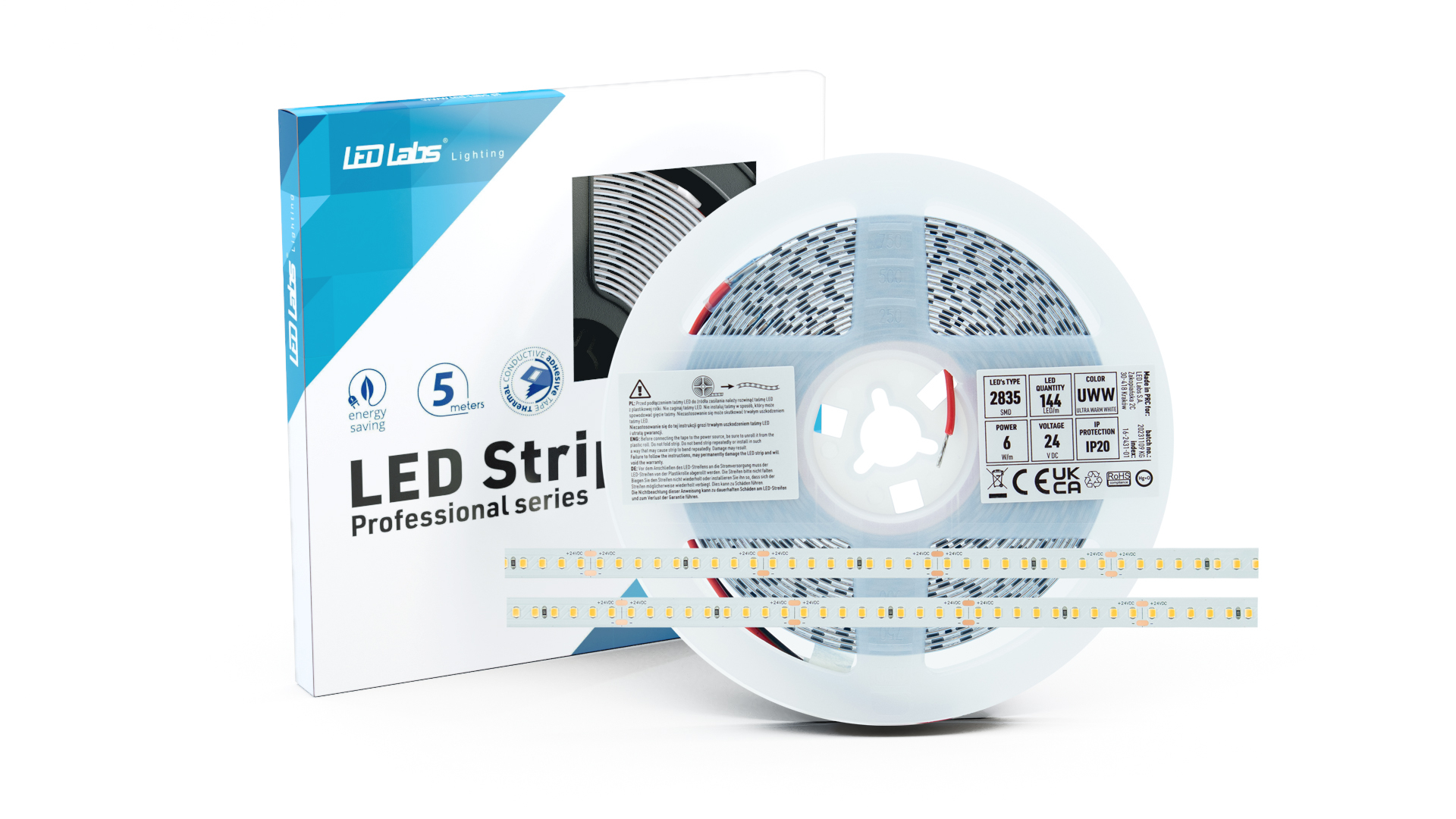 Taśma PRO 3Y 24V 720 LED 2835 SMD 6W 2700K RA90