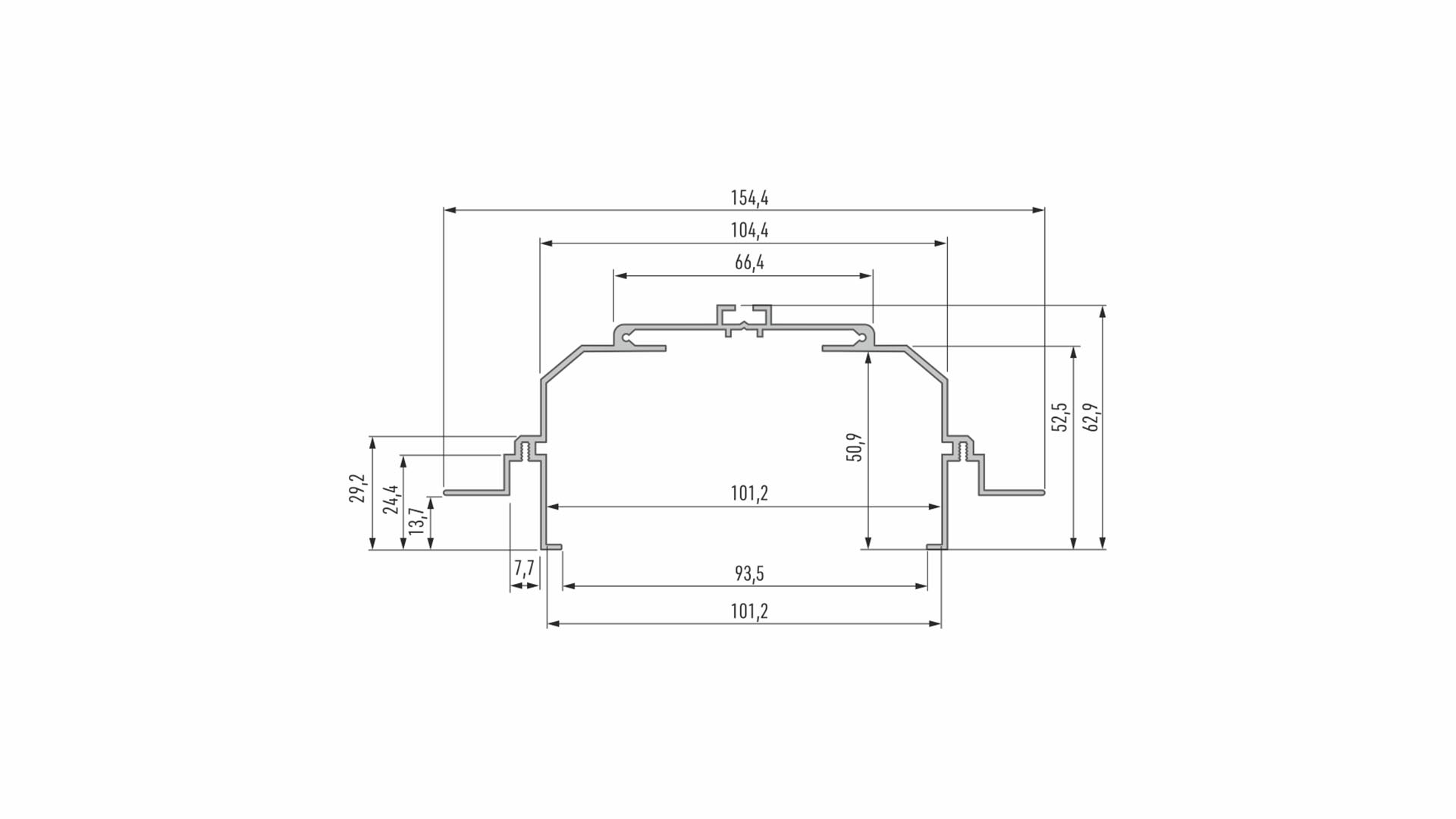 Profil LUMINES typ LARGO M4 czarny lakierowany 2,02 m