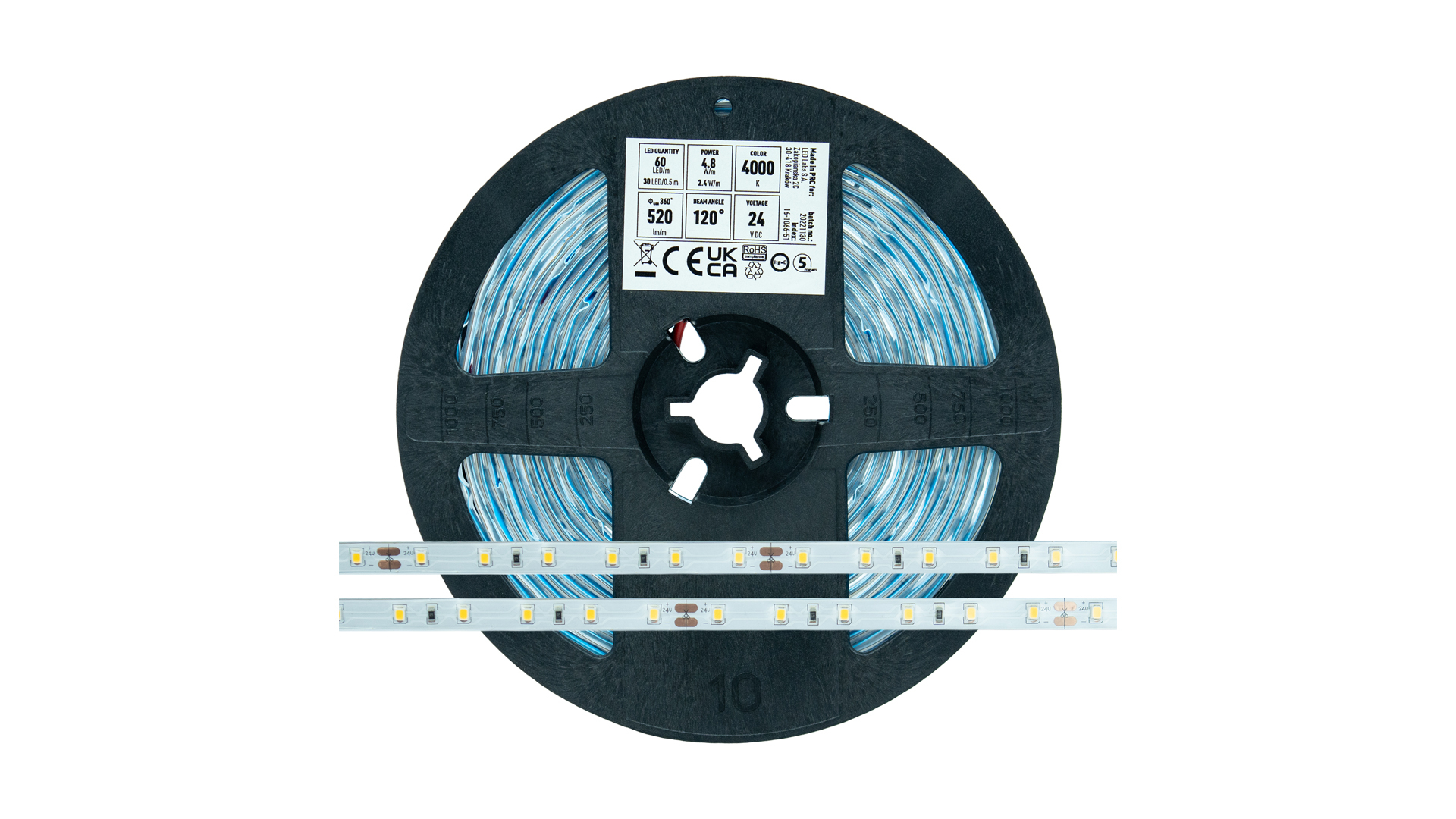 Taśma STD 24 V 300 LED 2835 SMD 4.8 W 4000 K IP65HS