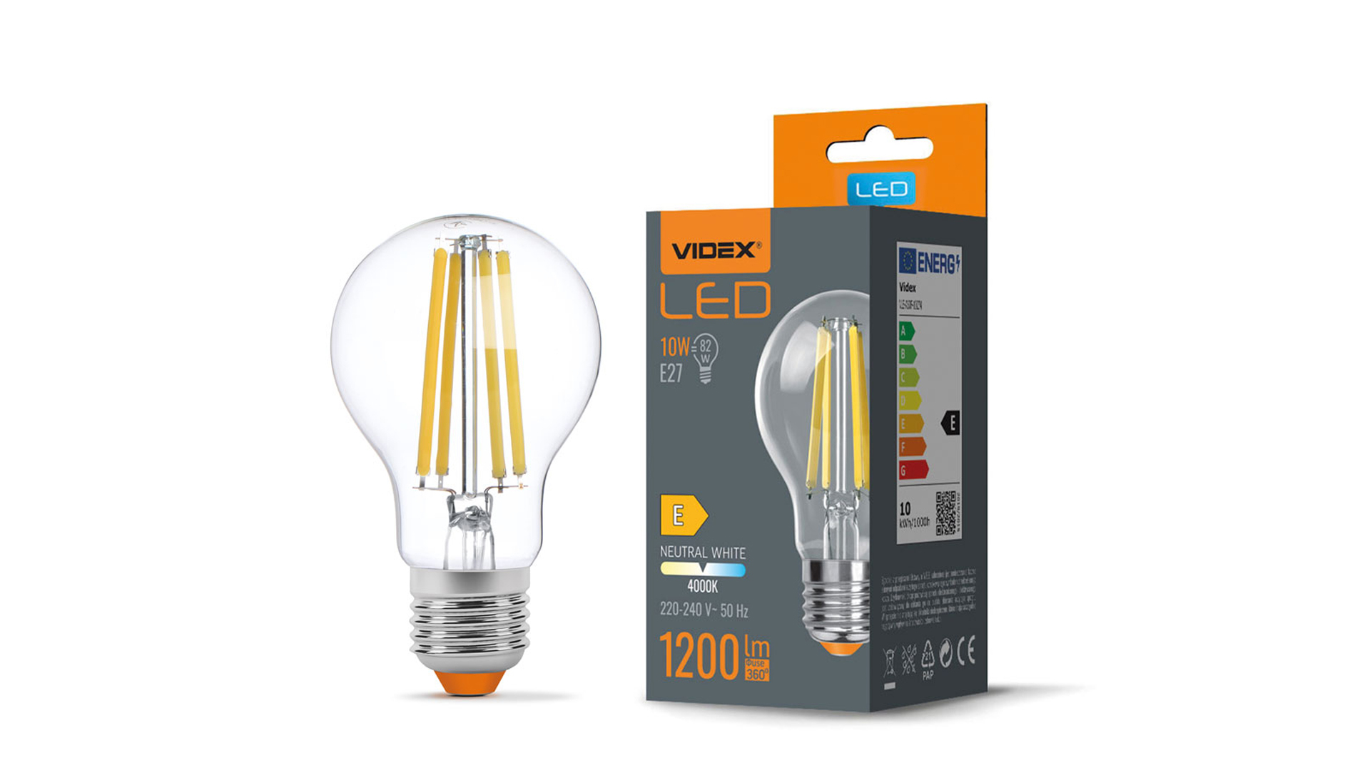 Źródło LED E27 10W A60 Filament Neutralna