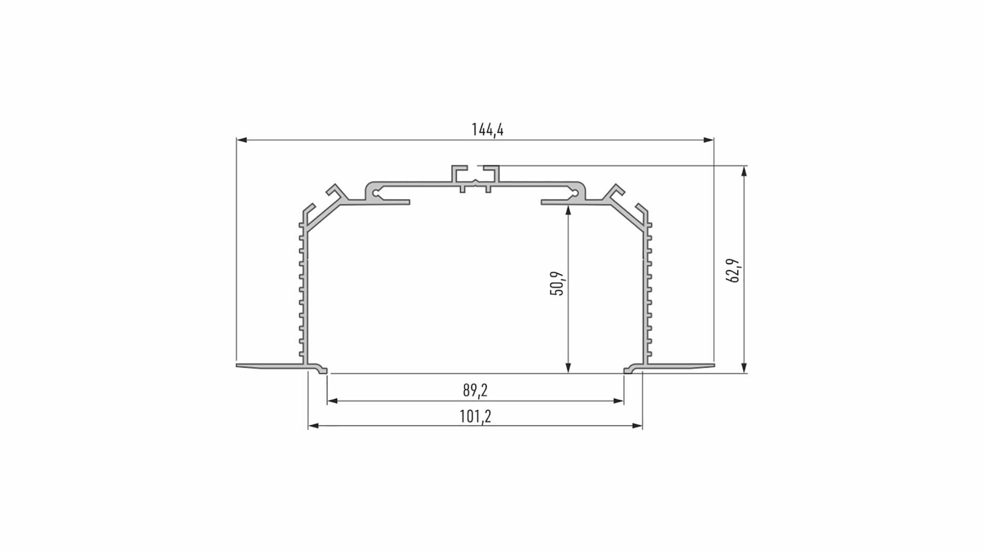 Profil LUMINES typ LARGO M3 czarny lakierowany 3 m