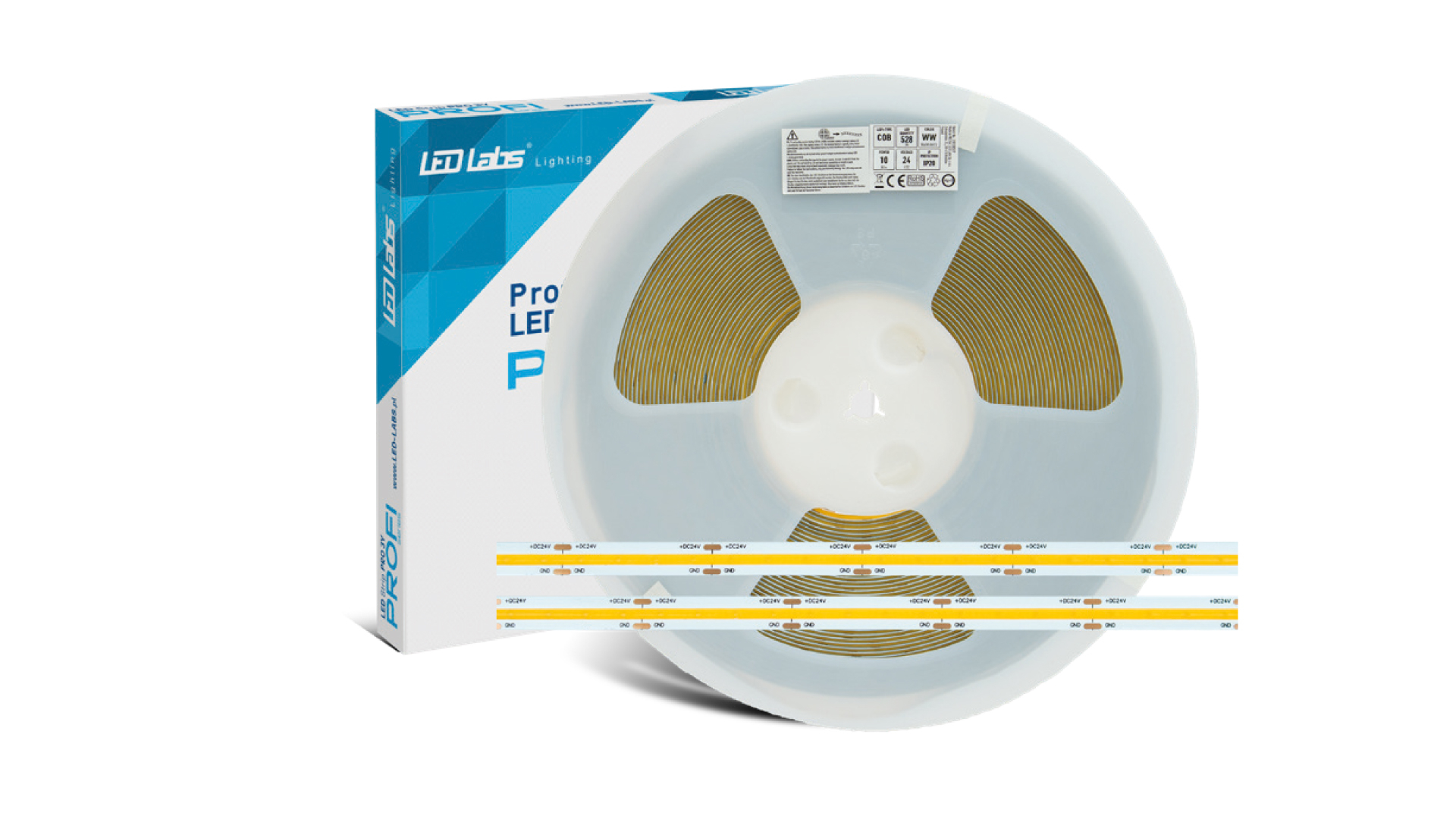 Taśma PROFI 24 V 2640 LED COB 10 W 3000 K RA 90 - 25 m