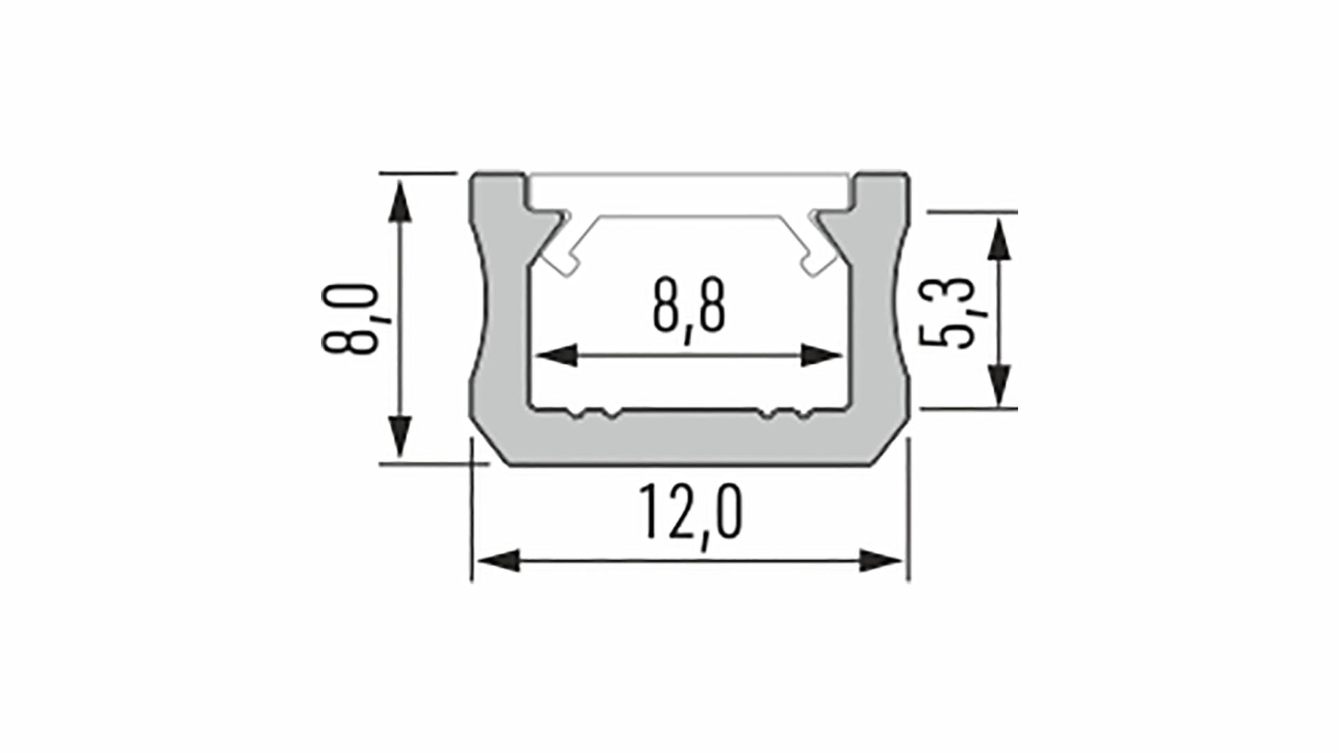 Profil LED LUMINES typ X czarny anodowany 3 m
