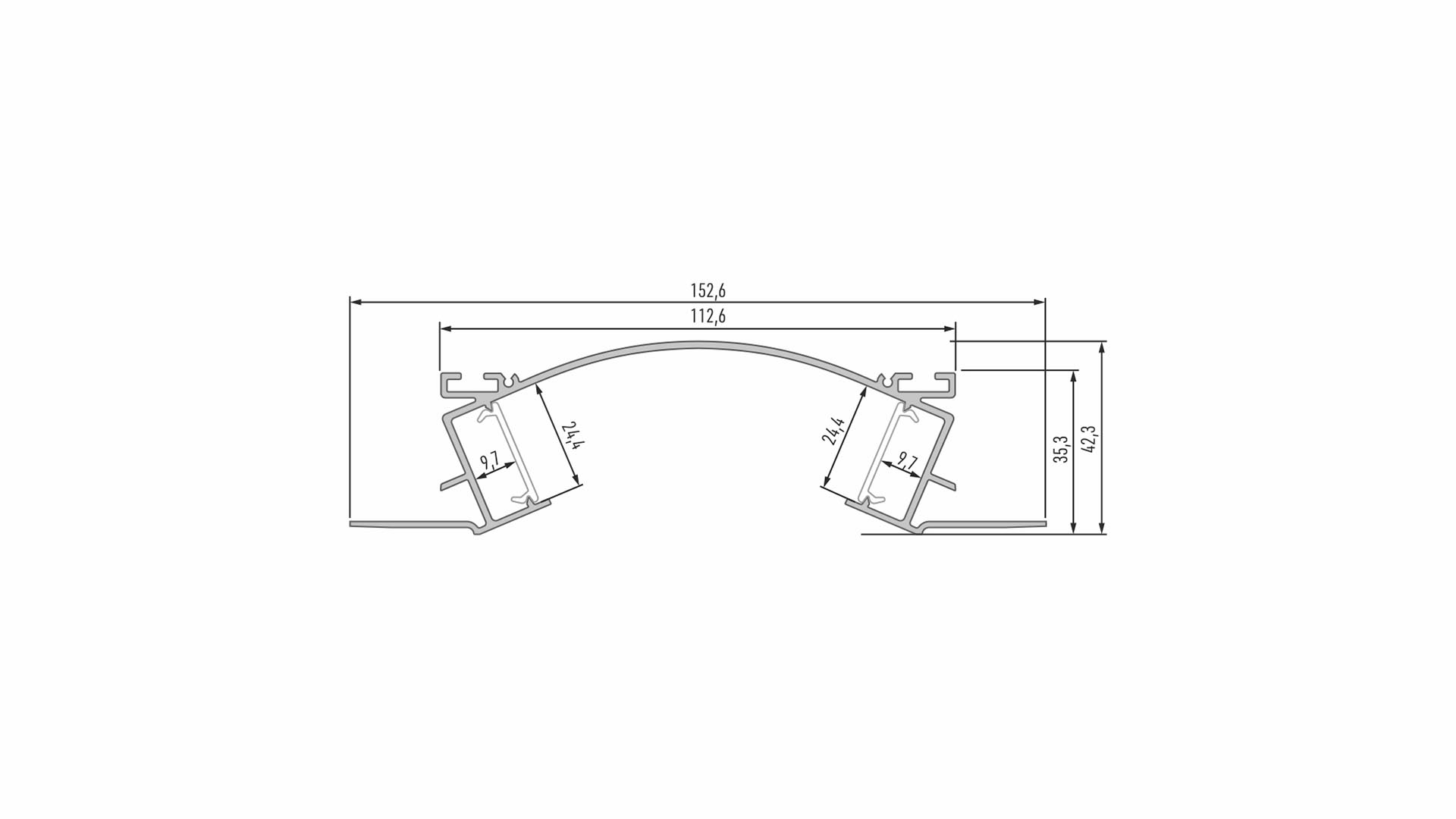 Profil LUMINES typ VEDA czarny lakierowany 3 m
