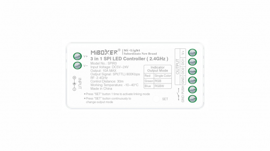 MiBoxer KONTROLER 5-24V 10A RF MONO/RGB/+W - SPI PL-SPIR3