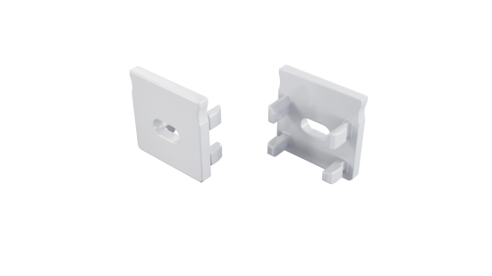 Zaślepka ALU do profilu LUMINES FLEXA biała z otworem