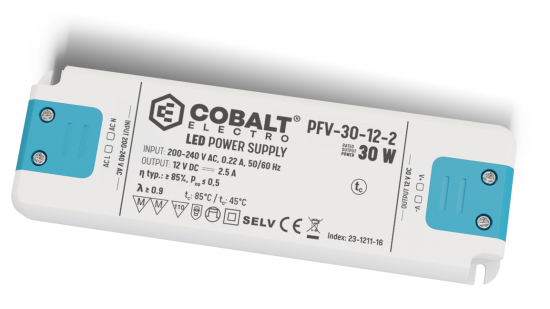 Zasilacz LED CobaltElectro PFV-2 12V 30W IP20